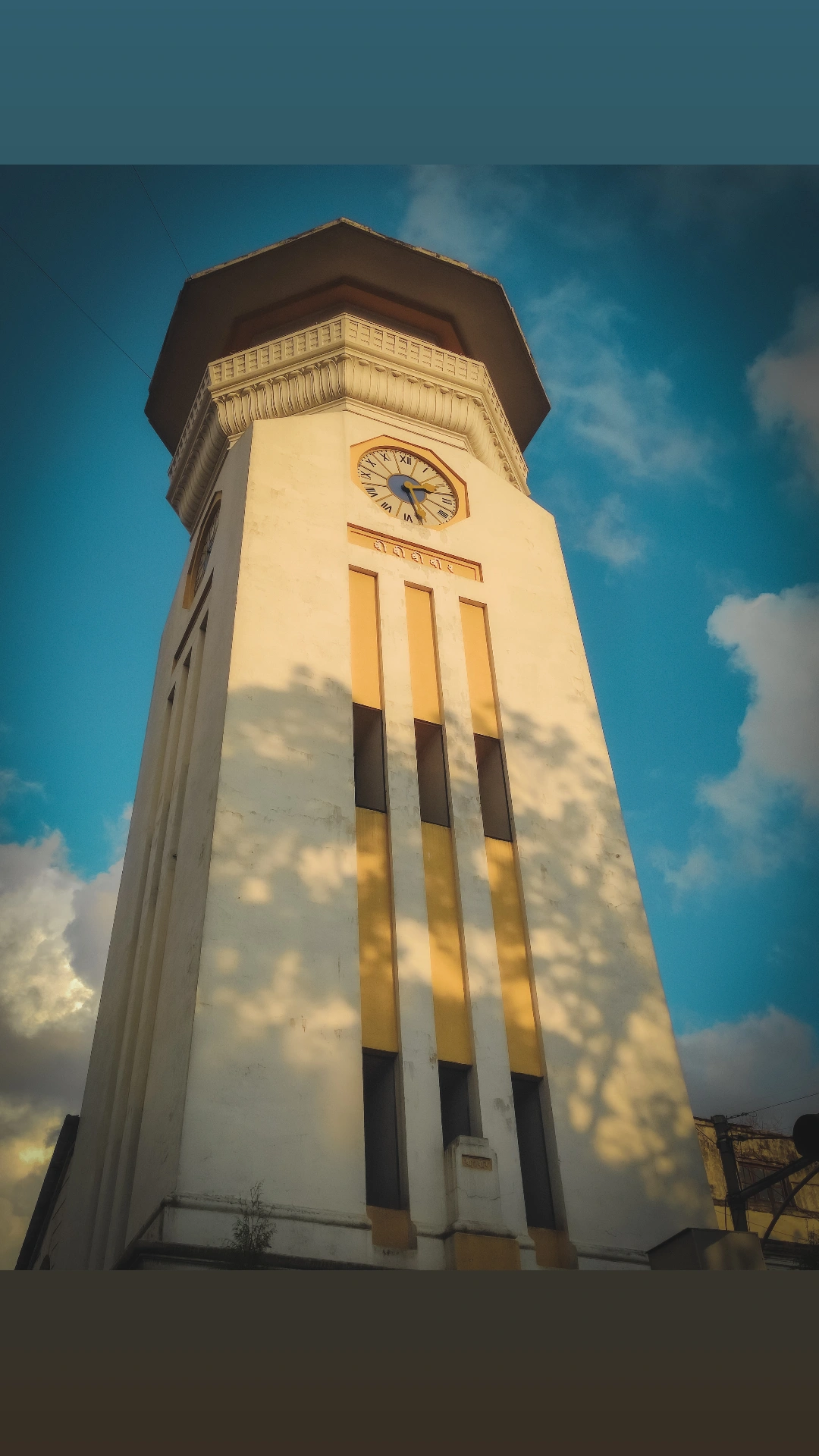 Ghantaghar clock tower against a Kathmandu sky